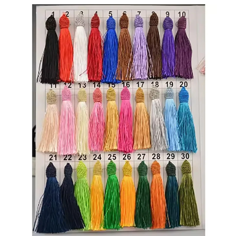 

10/5Pcs Tassels Silky Floss Tassels 15.5cm/6 Inch Bookmark Tassel with Cord Loop Tassels For Jewelry Making Craft Accessory