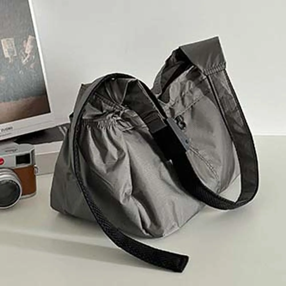 Oxford Cloth Men's Crossbody Bag Large Capacity Solid Color Waterproof Shoulder Bag Smooth Minimalist Outdoor Travel Pouch