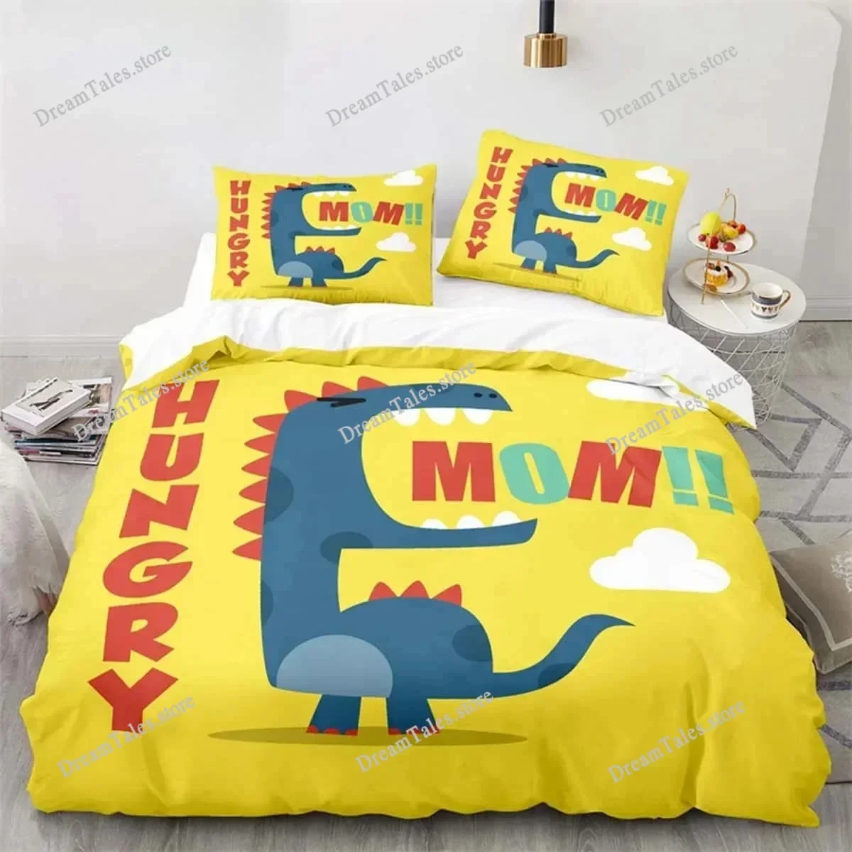 

Cartoon Dinosaur Duvet Cover Cute Animal Bedding Set Twin for Kids Boys Girls Decor Microfiber Comforter Cover with Pillowcases