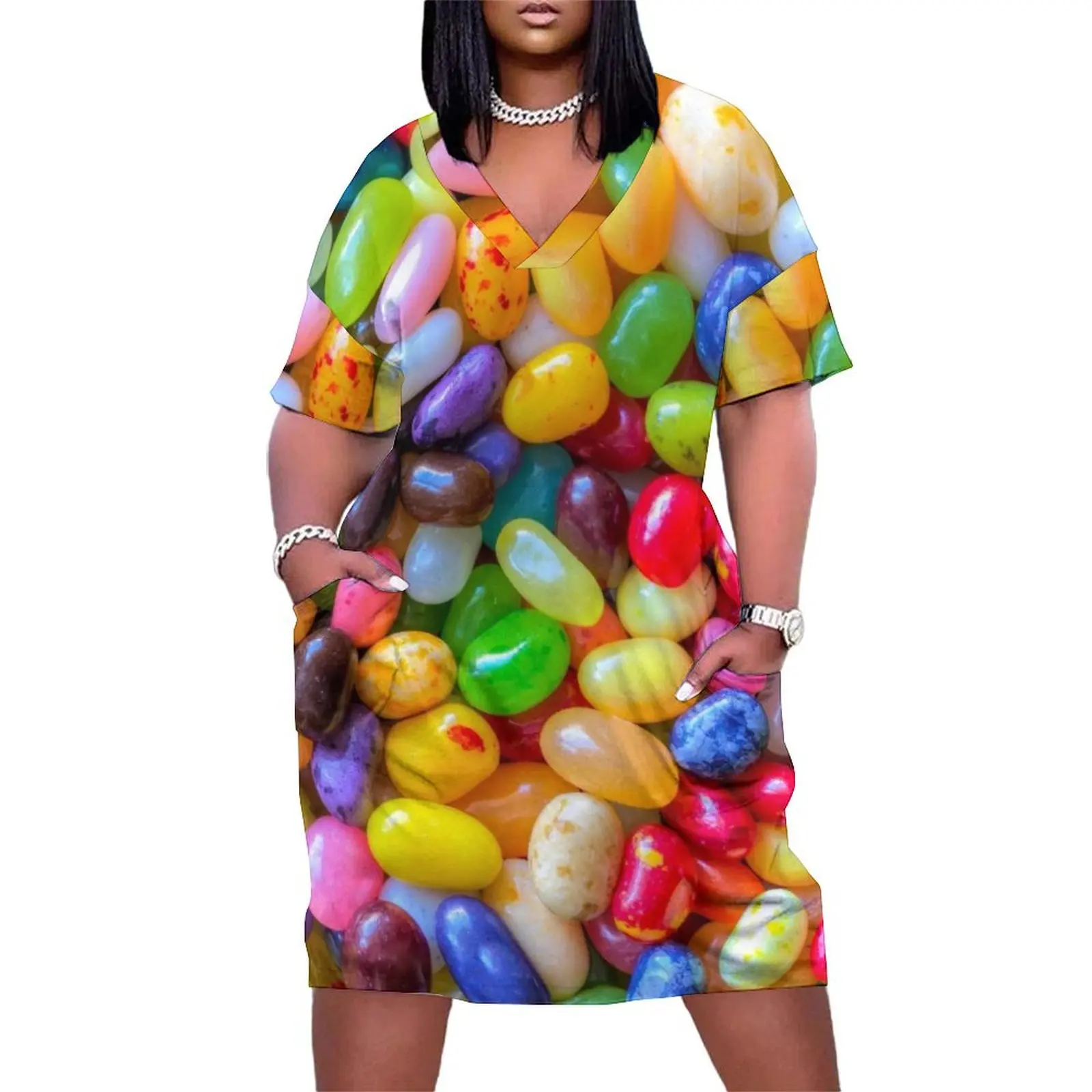 

Jelly Beans Loose Pocket Dress cocktail dresses Woman clothes