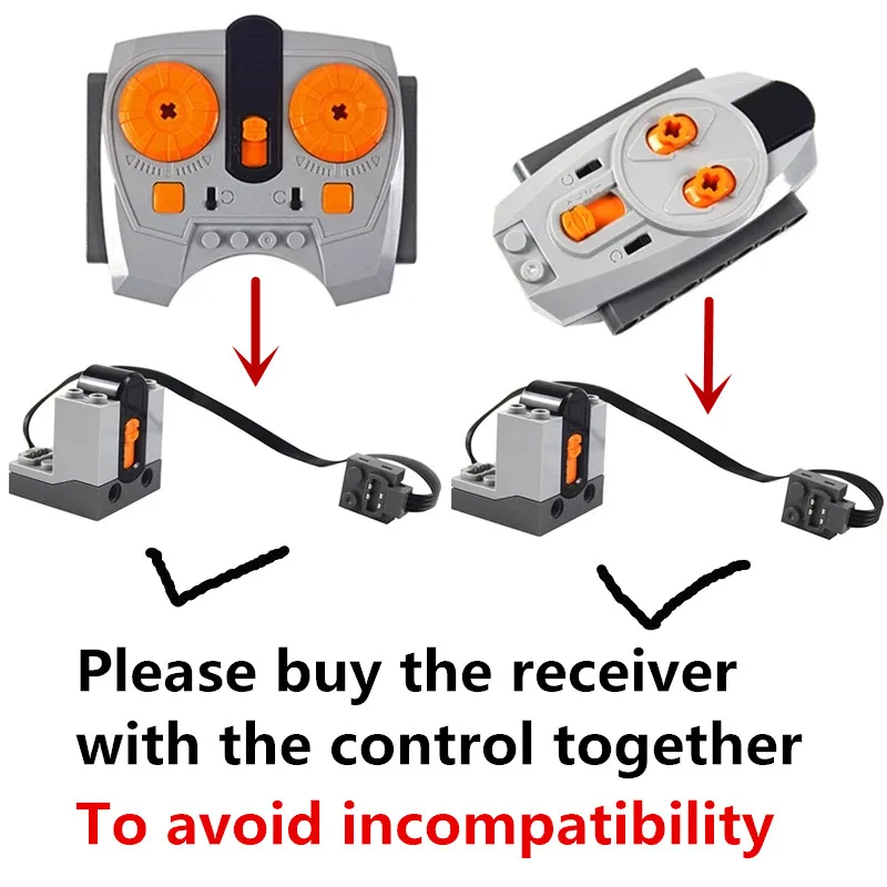 New Power Functions Technical Battery Motor Parts MOC Multi Tool Servo Train Motor Receiver IR Control Model For Building Blocks