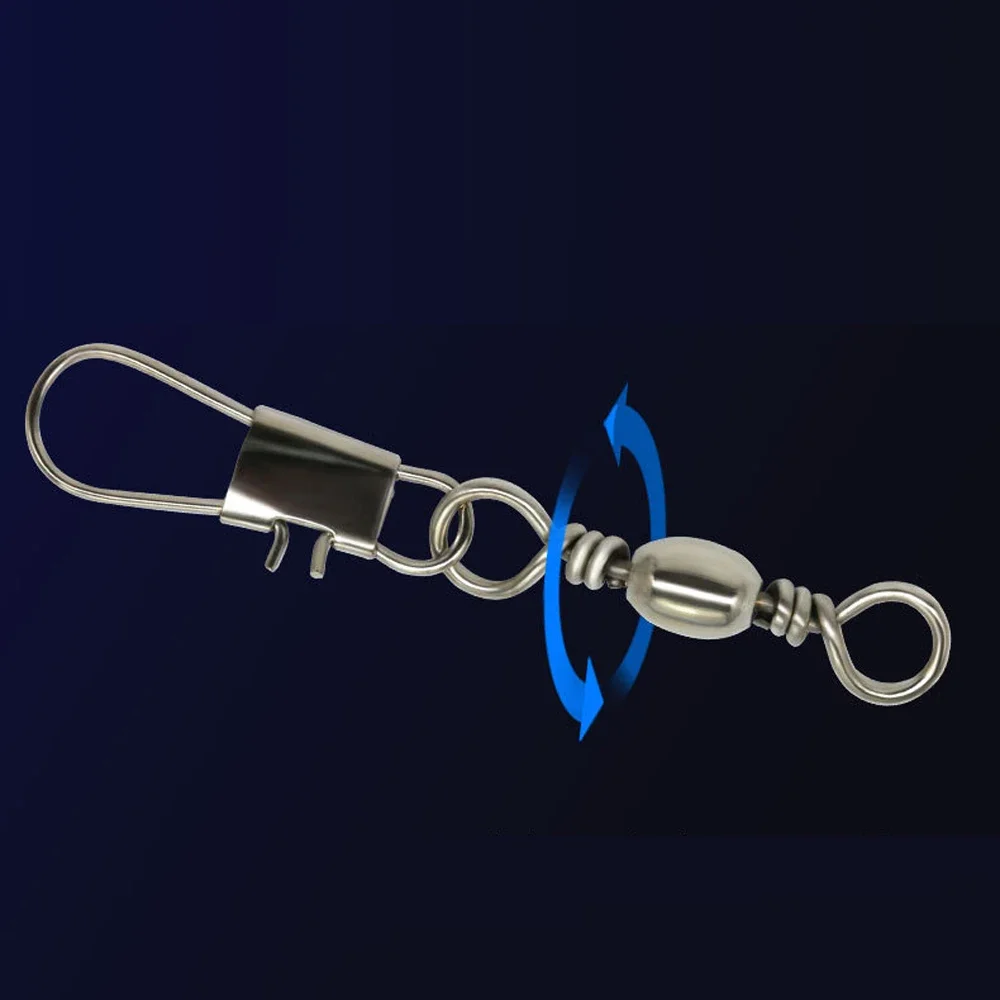 50pcs Carbon Steel Pike Fishing Barrel Bearing Rolling Swivel Pin Fishhook Lure Connector Fishing Accessories Tackle - view 4