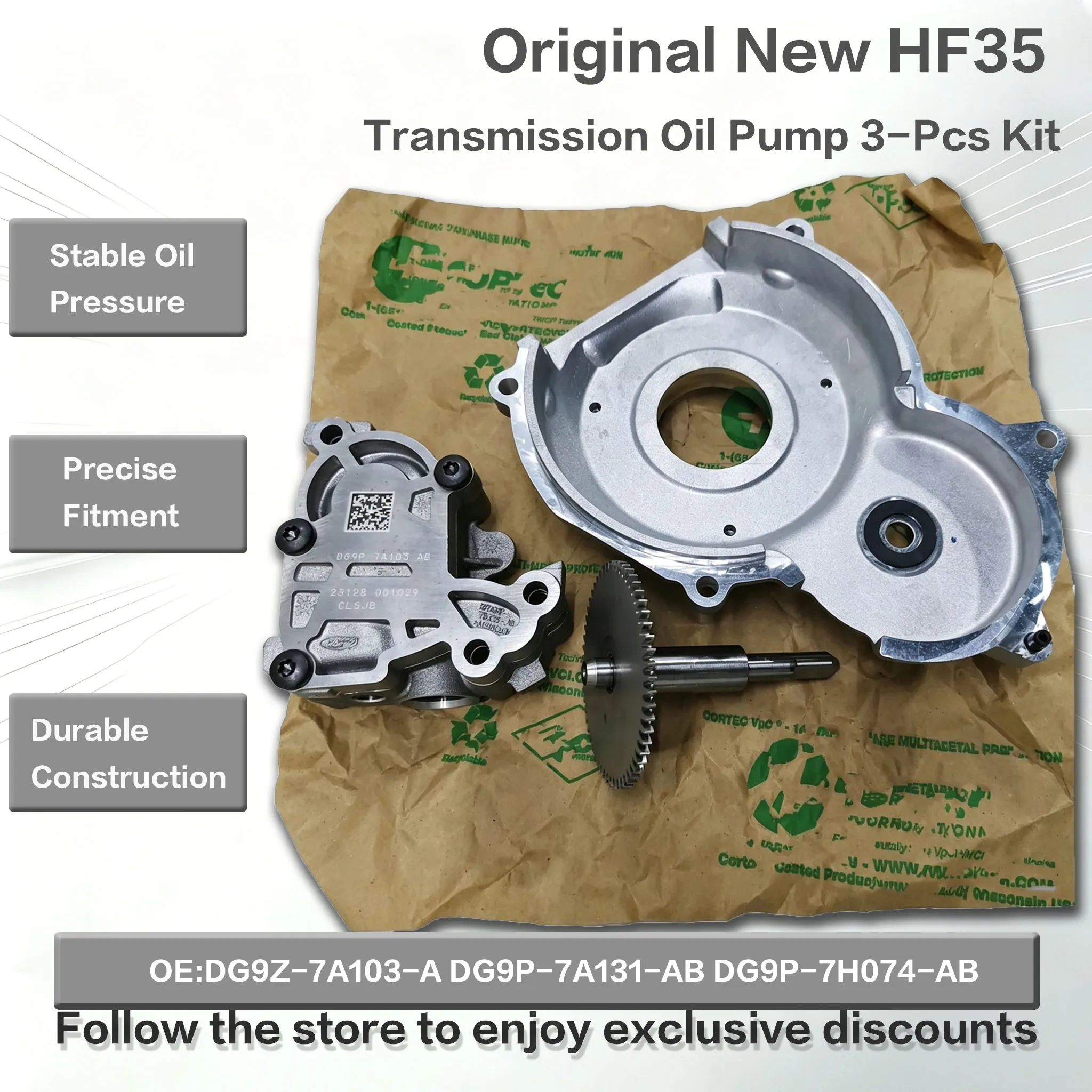 Original New HF35 Oil Pump 3‑Pcs Kit DG9Z-7A103-A DG9P-7A131-AB DG9P-7H074-AB For Ford Fusion Hybrid