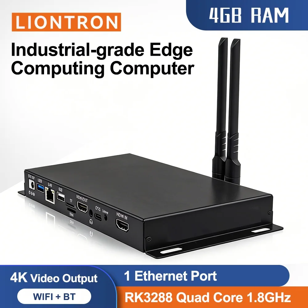 New Liontron RK3288 Digital signage media player Mini PC box WIFI BT Linux Android Industrial Fanless Design for IPC Commercial