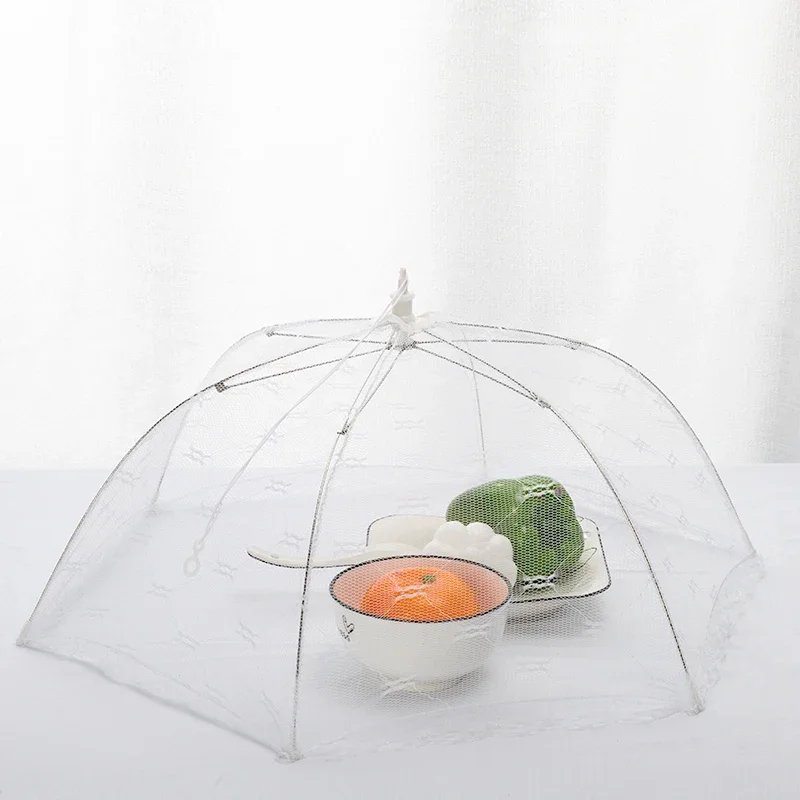 New 1PC Portable Umbrella Style Food Cover Anti Mosquito Meal Cover Lace Table Home Using Food Cover Kitchen Gadgets Cooking Too