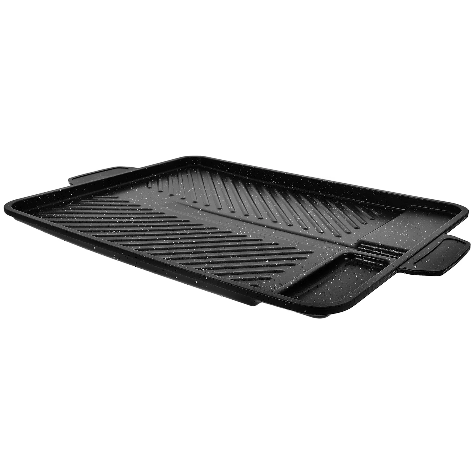 

Aluminum BBQ Plate Non Stick Maifan Stone Coating Oil Leakage Design Square Baking Pan Kitchen Utensil