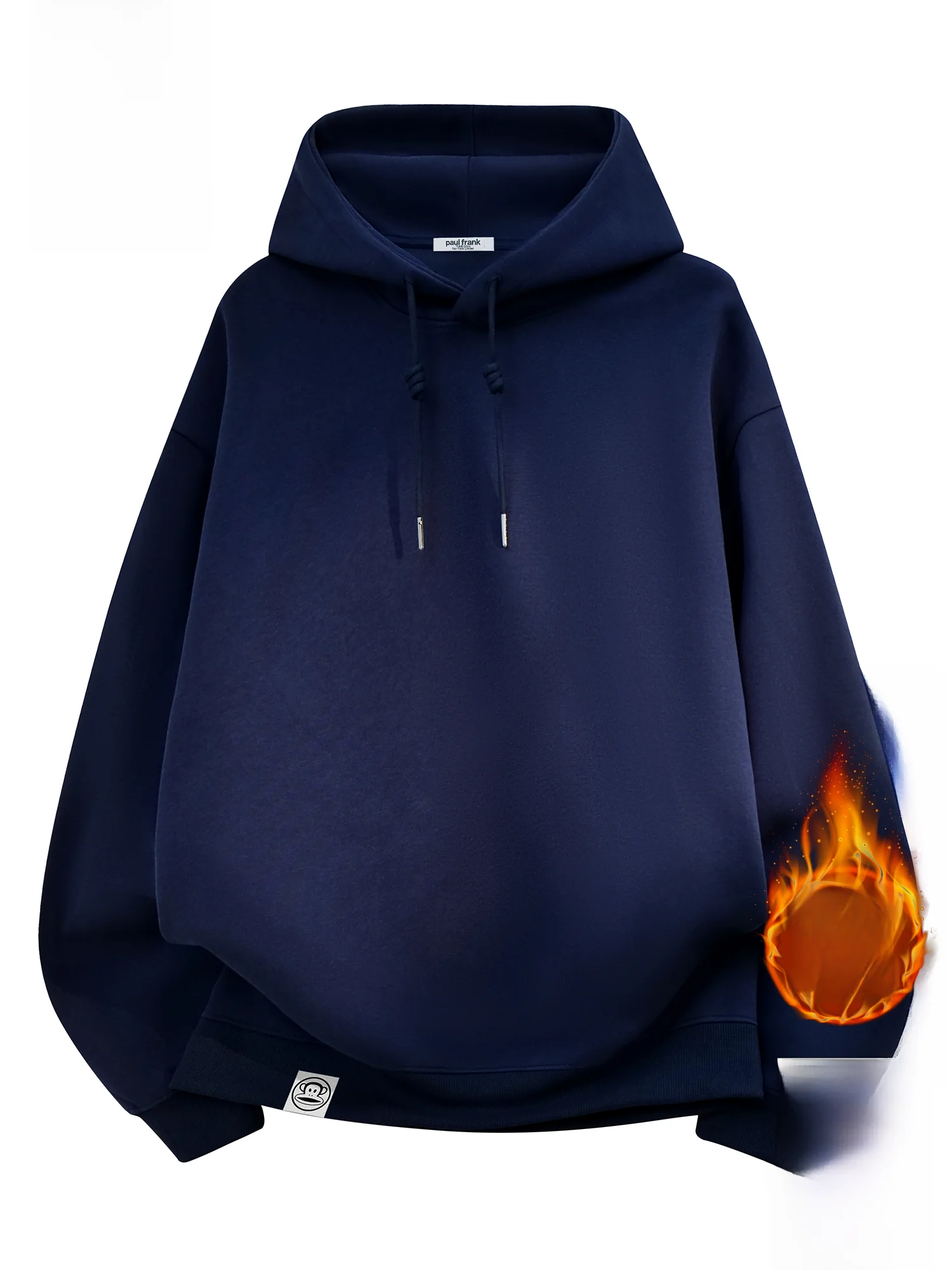 

PaulFrank Winter Thiened Hoodie Men's Loose Fit Comfortable Cotton Fce Lined Sweatirt Casual Sle Pure Color Sweatirt