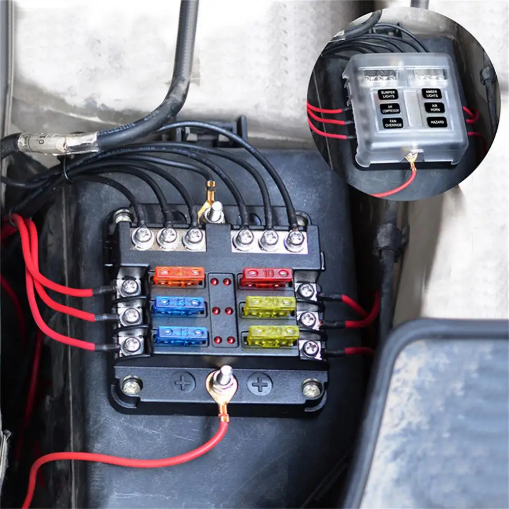 Car Boat Fuse Box Holder Durable Waterproof Fuse Box Holder Portable Simple Installation Fuse Box Holder With Plastic Cover