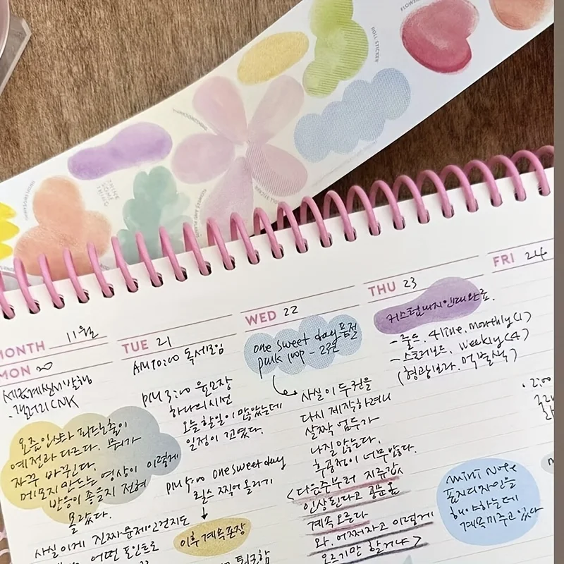 Minimalist INS-Style Korean Flower Pull-Out Sticky Notes, Fully Adhesive, Ideal Cute Decor for Planners