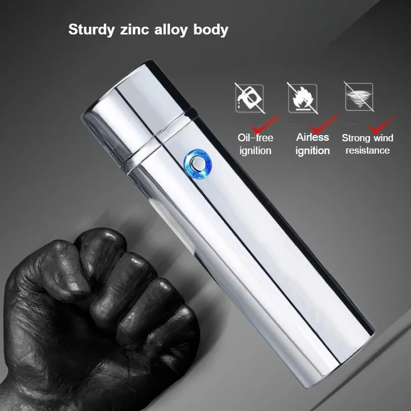 Outdoor Trend Windproof Innovation Pulse Six Arc Cigarette Lighter USB Charging Metal Lighter Cigar Cigarette Accessories Gift