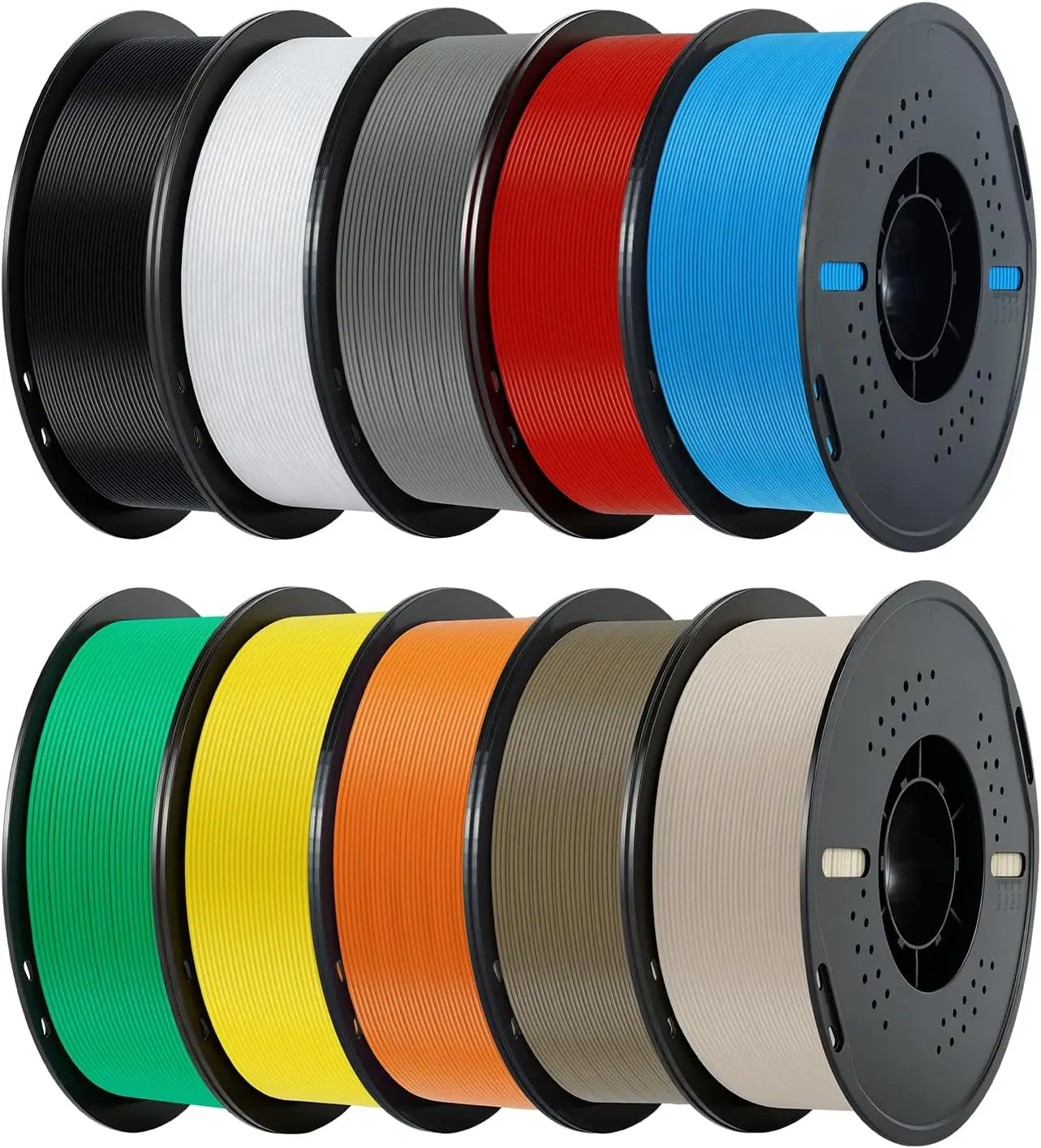 Ten Color PLA Filament Bundle 1kg Spools 175mm 3D Printing Material Pack