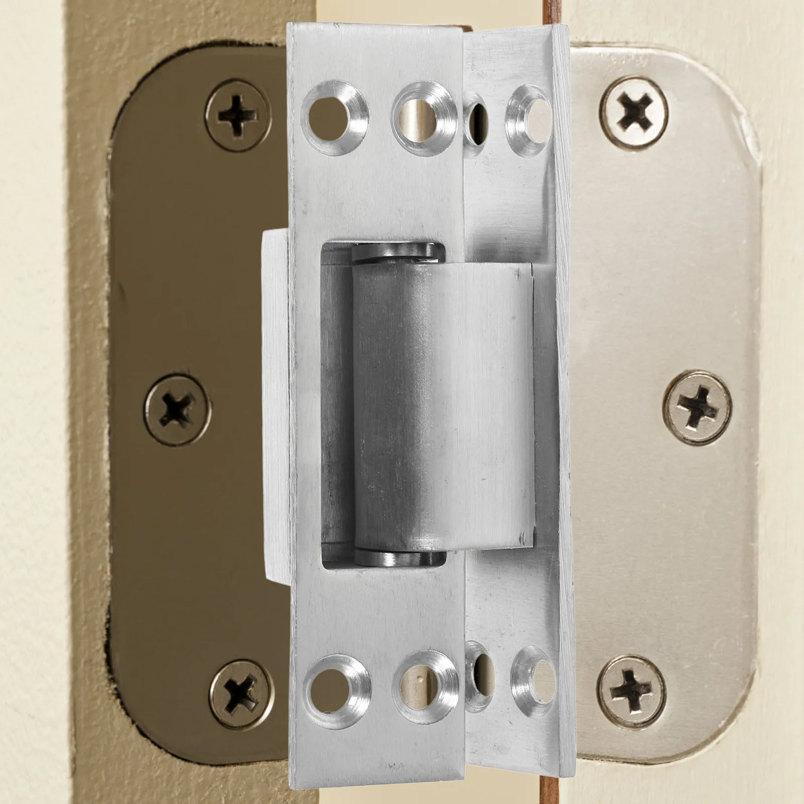 

Hidden Door Hinge Stainless Steel Durable Heavy Duty Small Metal Cabinet Hinge Smooth Operation Bathroom Garage Door Replacement