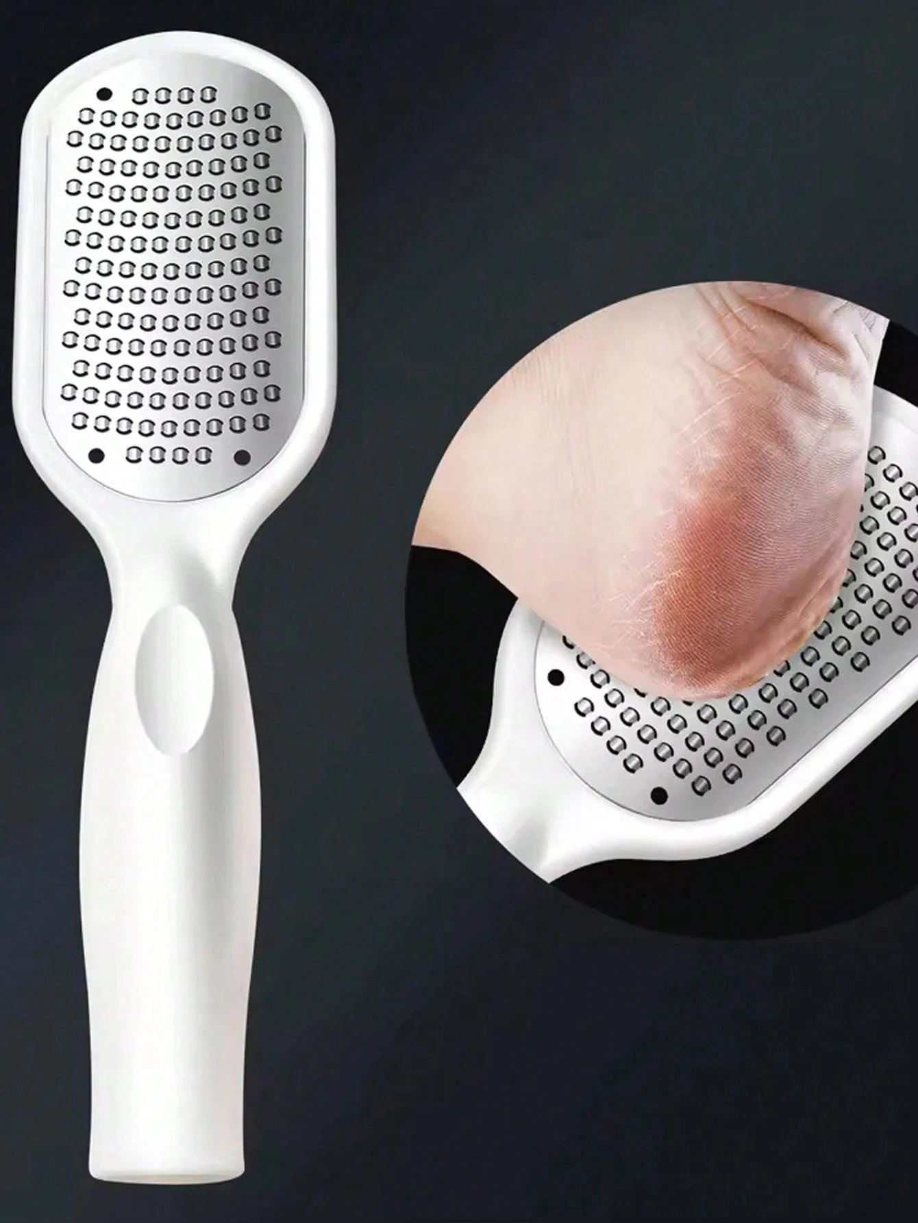 1pc de aço inoxidável profissional ferramenta de arquivo de pedicure pedra de moagem para remover calos de pele morta cutículas anti-respingo pé placa