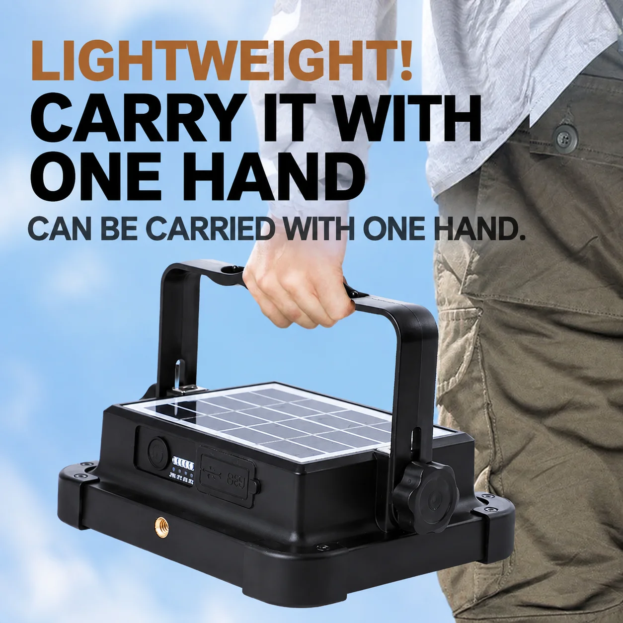 Solar Camping Lantern Outdoor Floodlight USB Rechargeable Portable Emergency Light for Home Power Outage Tent Hiking