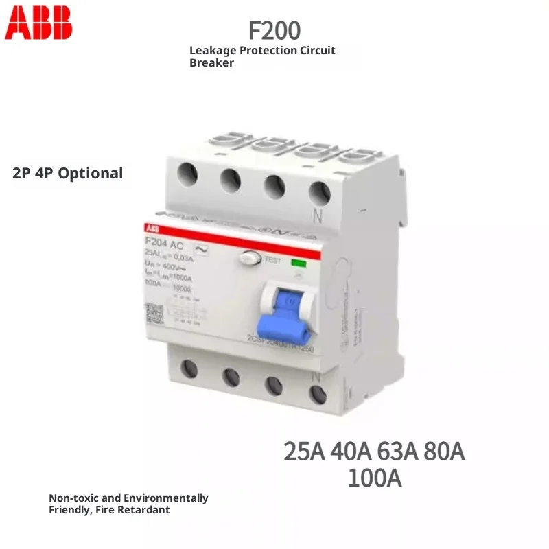 ABB Leakage Protection Electromagnetic Leakage Circuit Breaker F200 Series 2P 4P, ABB Automatic Transfer Switch AC