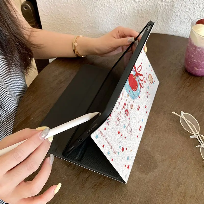 インス風チャイム柄子犬柄タブレットケース iPad pro10/11インチ 2020/6th/7th/8th/Air 3rd/Air4th/9thgen/Air 5thGen2022/Air 11対応