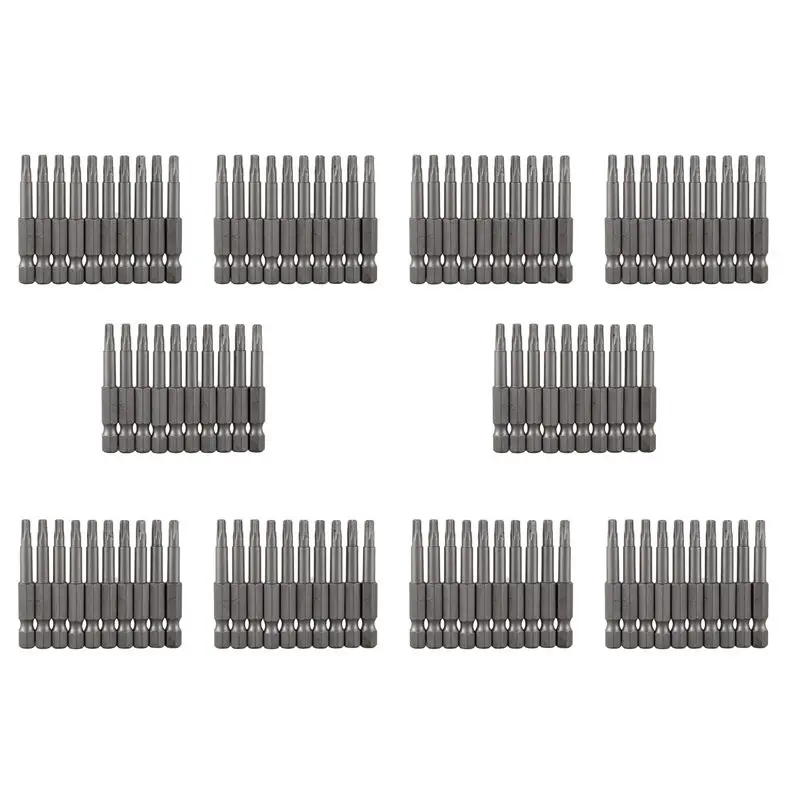 A02M-6.3Mm Hexagon Shank 4Mm T20 Magnetic Tip Torx Screwdriver Bits 100 Pcs