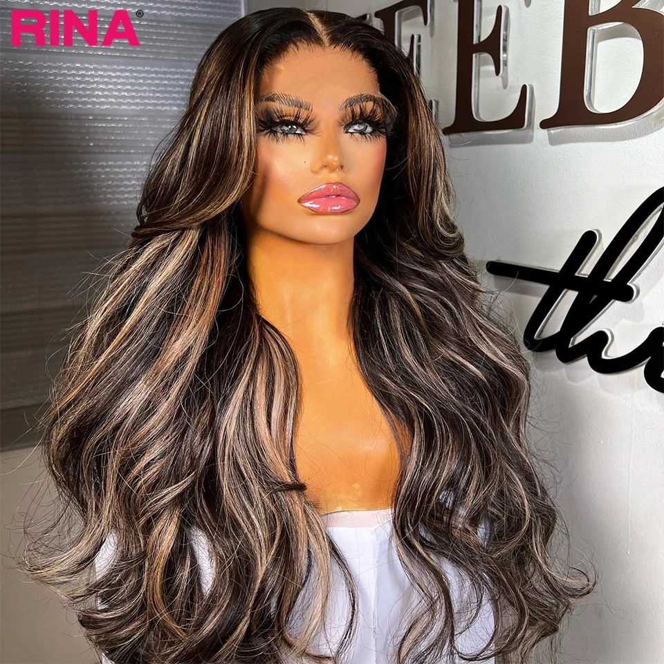 Highlight Blonde Color 13X4 Lace Frontal Wig Transparent Lace 13x6 Wig Human Hair Pre plucked 5X5 Closure For Black Women