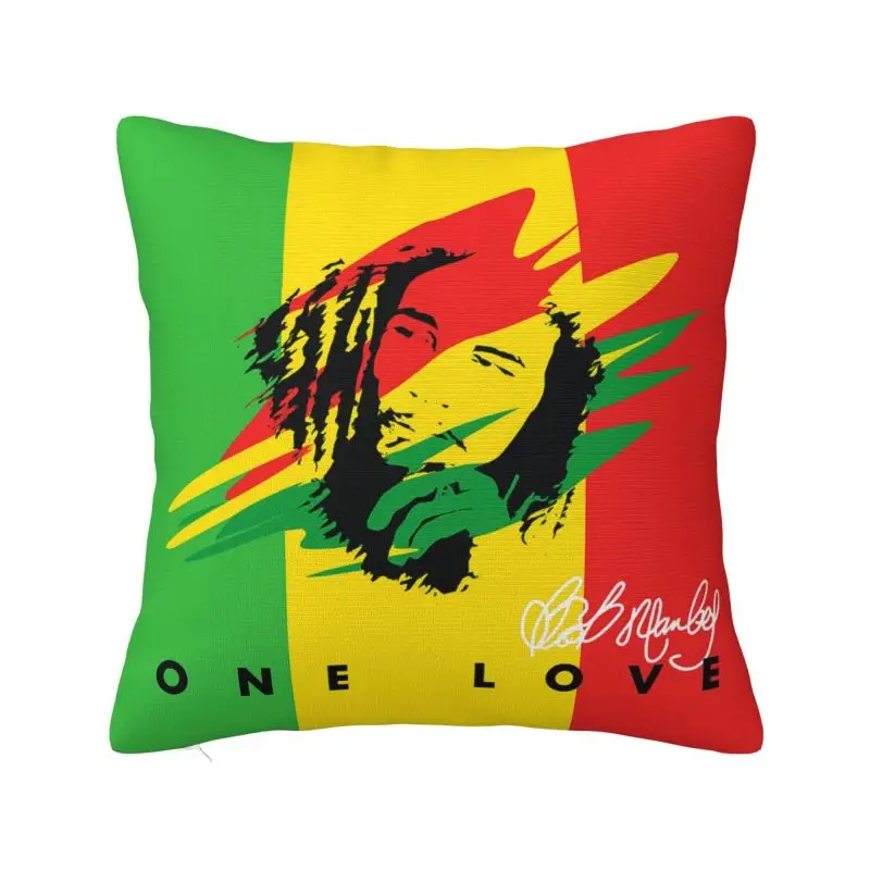 Fashion Jamaica Reggae Rock Bob Marley Cushion Cover 40x40cm Soft Pillow Case for Sofa Square Pillowcase Home Decor