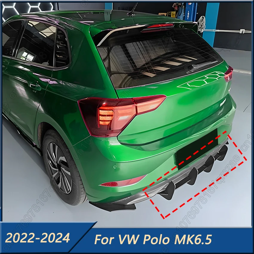 

For VW Polo MK6.5 Base Standard Version 2022-2024 Rear Diffuser Lip Rear Side Splitters Car Rear Bumper Lip Diffuser Spoiler
