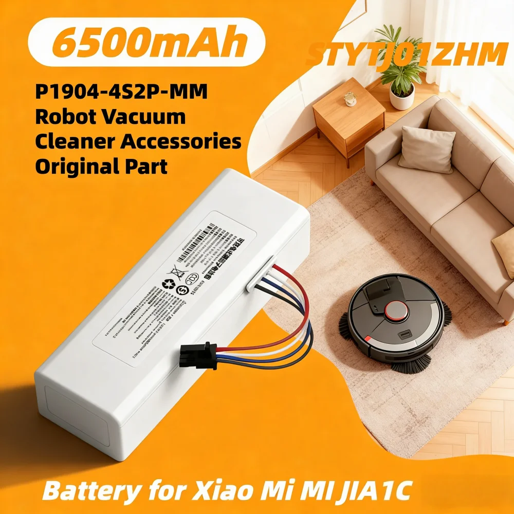 

Оригинальный аккумулятор 14,4 В, 5200 мАч/6500 мАч для робота-пылесоса Xiaomi Vacuum Mop 1C STYTJ01ZHM P1904-4S1P-MM