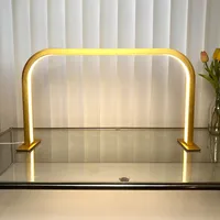 New U Shape Half Moon Lamp for Nail Desk Golden Half Moon Light Nail Tech Manicure Nail Art Fill Light LED Half Moon Desk Lamp