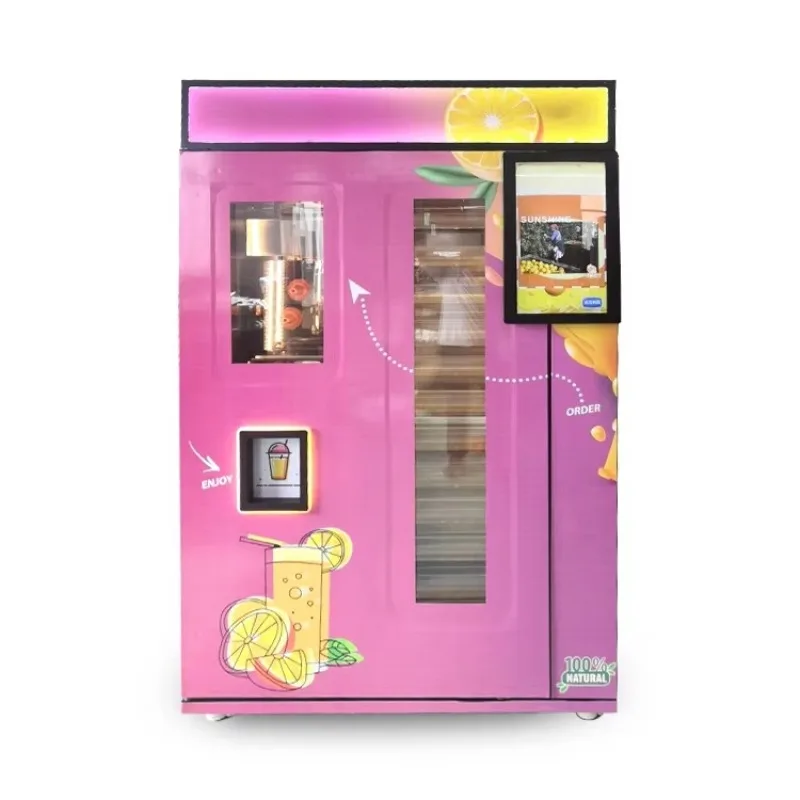 Fresh Squeezed OJ Vending Machine Customizable Coin Credit Card Token QR Code Plastic Steel for Mall SDK