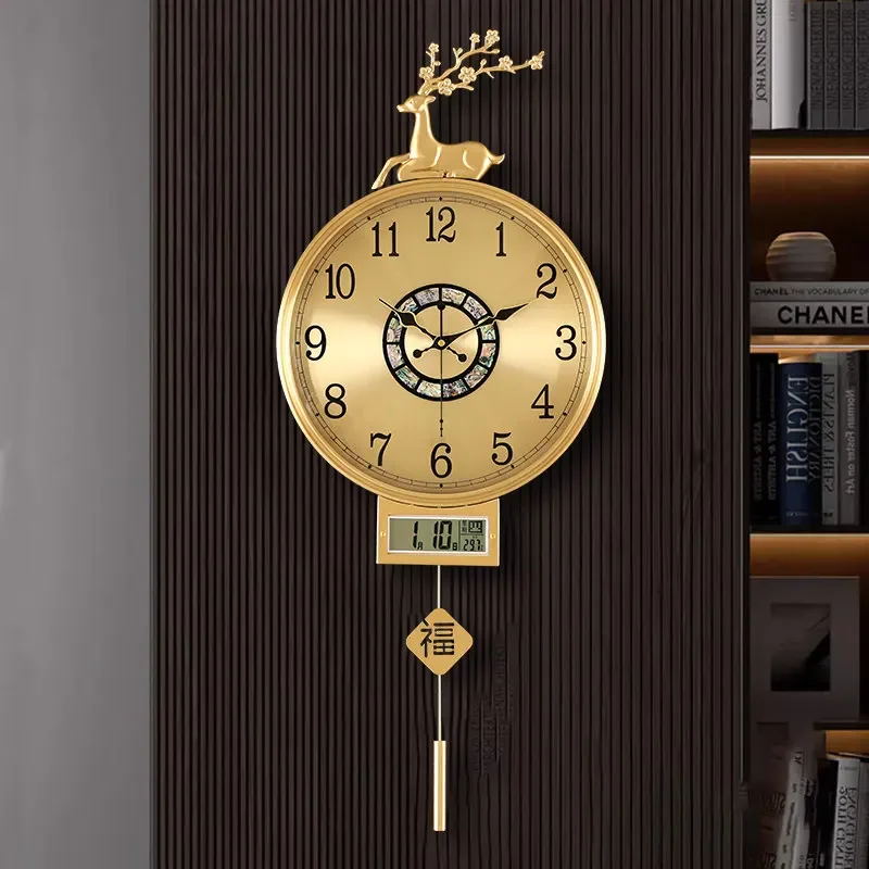 Minimalist Light Wall Clocks Chinese Style Modern Aesthetic Clock Wall Interior Silent Horloge Home Decor