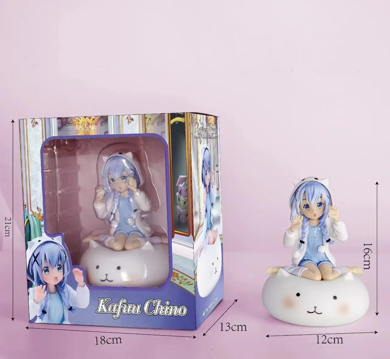 

16CM Anime Is The Order A Rabbit Kafuu Chino Hoto Kokoa Anime Model Sitting Pajamas Outfit Toy Gift Collection Action Figure