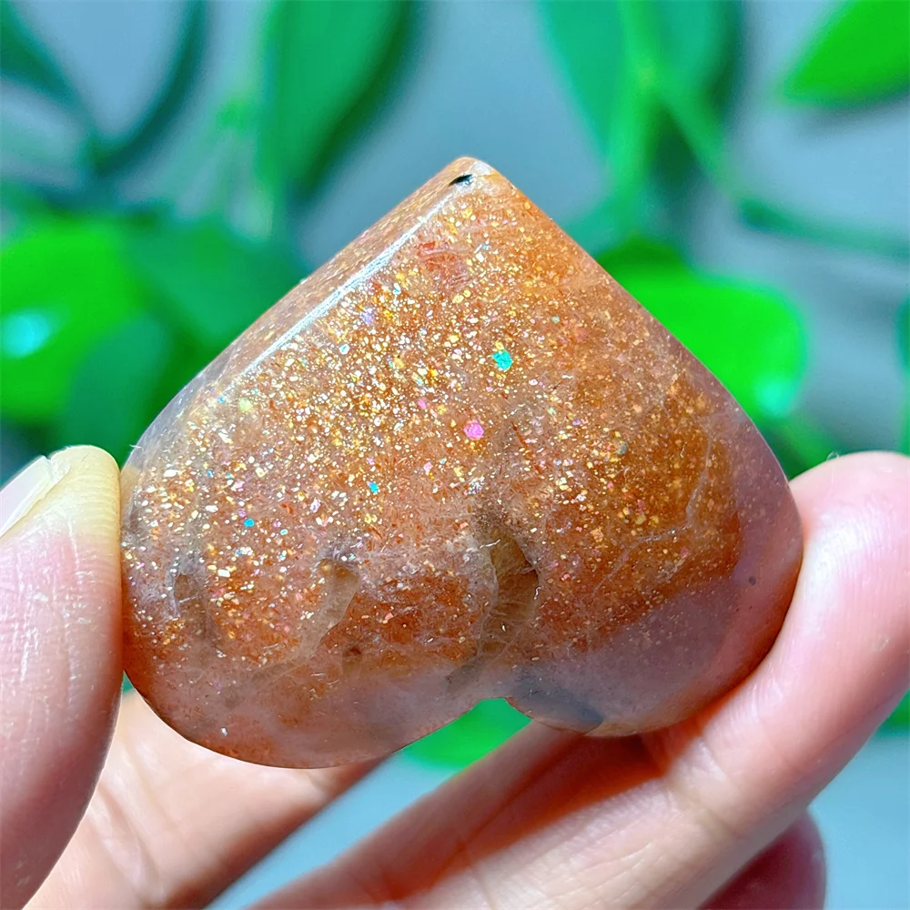 Gold Sunstone Heart Crystal Natural Quartz Stone Home Decoration Minerals Reiki Craft Gifts Energy Healing Spiritual Meditation