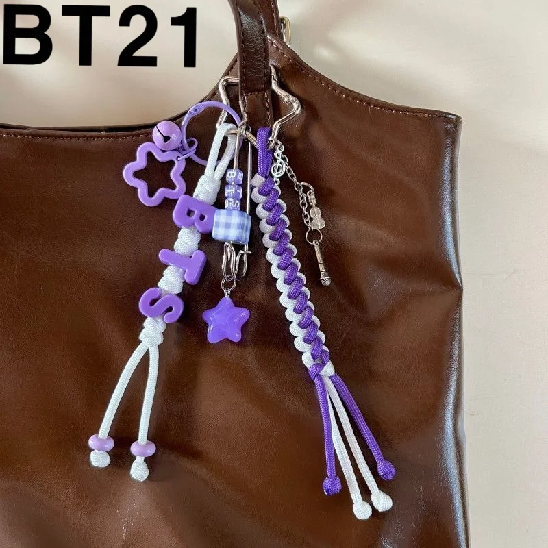 

Minimalist BTS merchandise new cute creative cartoon pattern fashion personalized portable woven pendant decorative keychain