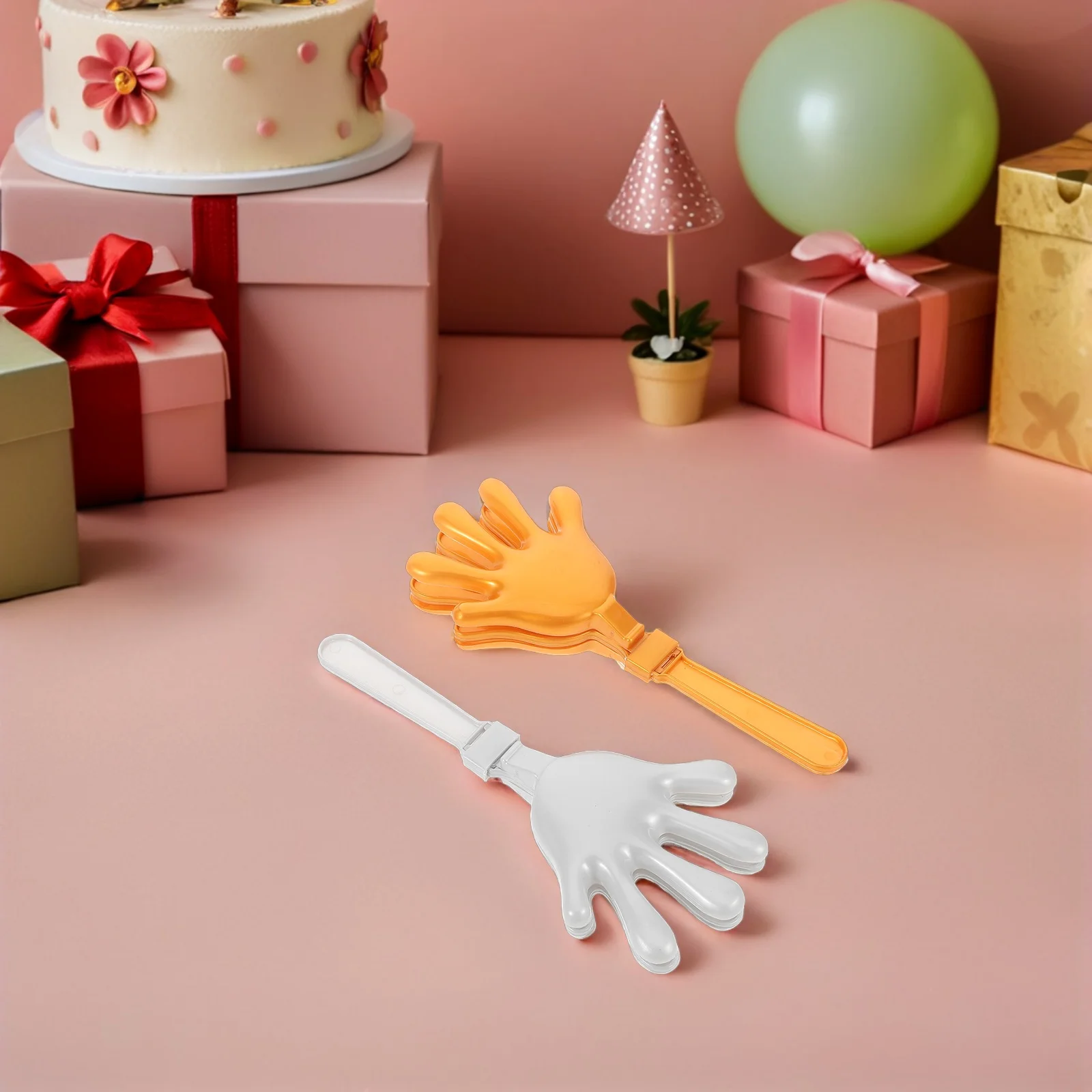 

4 Pcs Party Cheering Noisemakers for Game Hand Clappershand Children Prop Gold Silver Sporting Events Stick