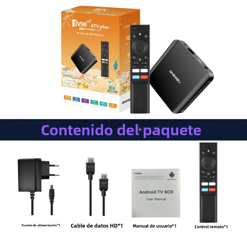 

TV Box Android14 HD 8K 4K 8GB 128GB set-top box Allwinner Quad Core 5G 4G Dual Wifi BT5.0 Voice control Smart iptv