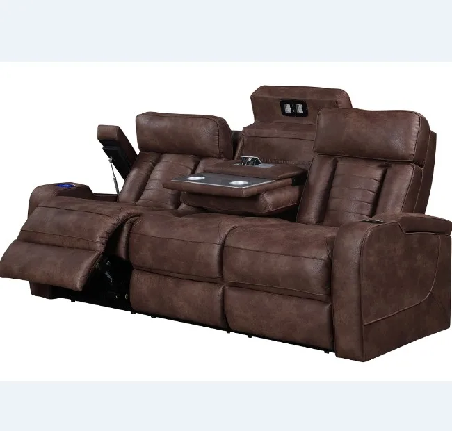 

PU Leather Sofa Set Manual Recliner Sofa Set for Living Room Furniture 3 2 1