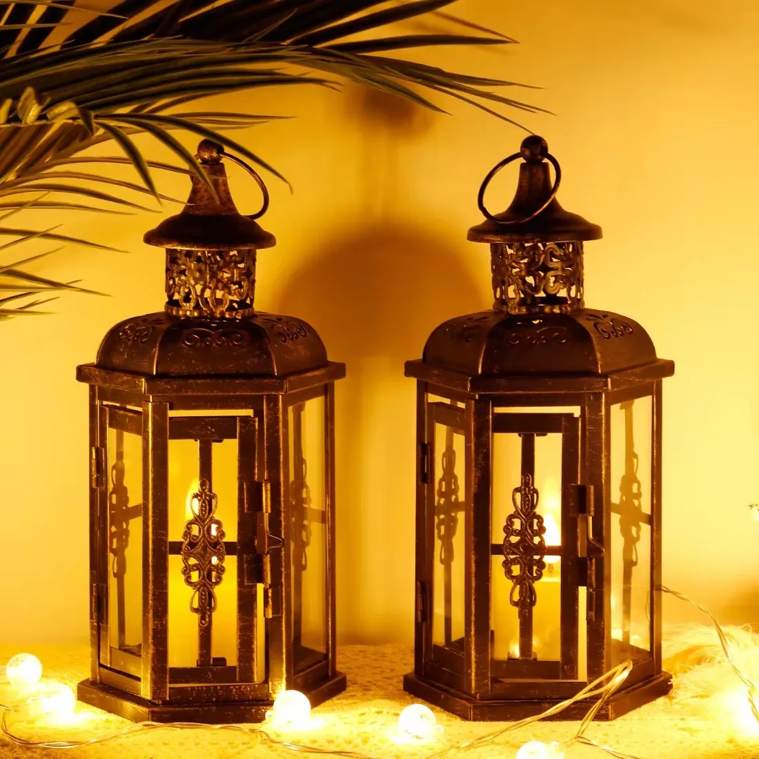 

Vintage Nordic Candle Holder Lanterns Candles Aesthetic Metal Hanging Lantern Halloween Outdoor Events Party Wedding Decoration