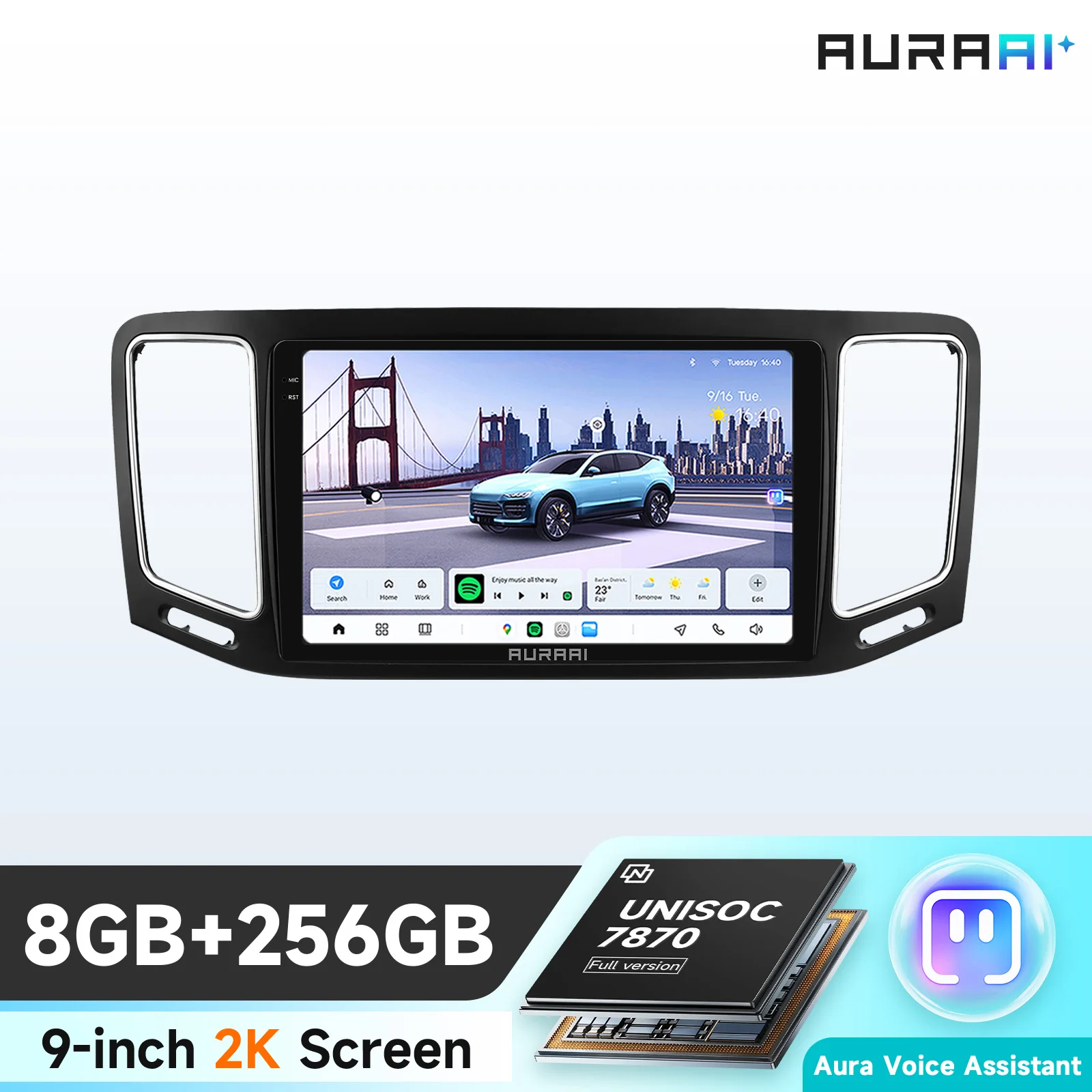 AURAAI X100 Android 13 Autoradio für Volkswagen Sharan SEAT Alhambra 7N 2010-2021 Carplay Dual-Mikrofon ADAS 360-Kamera 2K-Bildschirm UIS7870