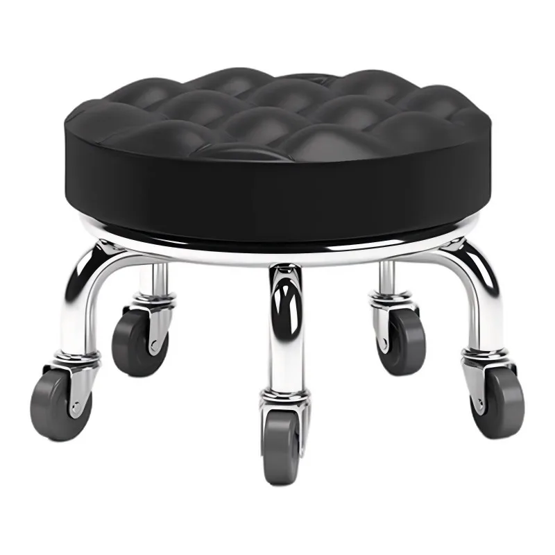 

Universal wheel small stool household round stool with baby toddler artifact living room chair with wheel mobile bench pulley