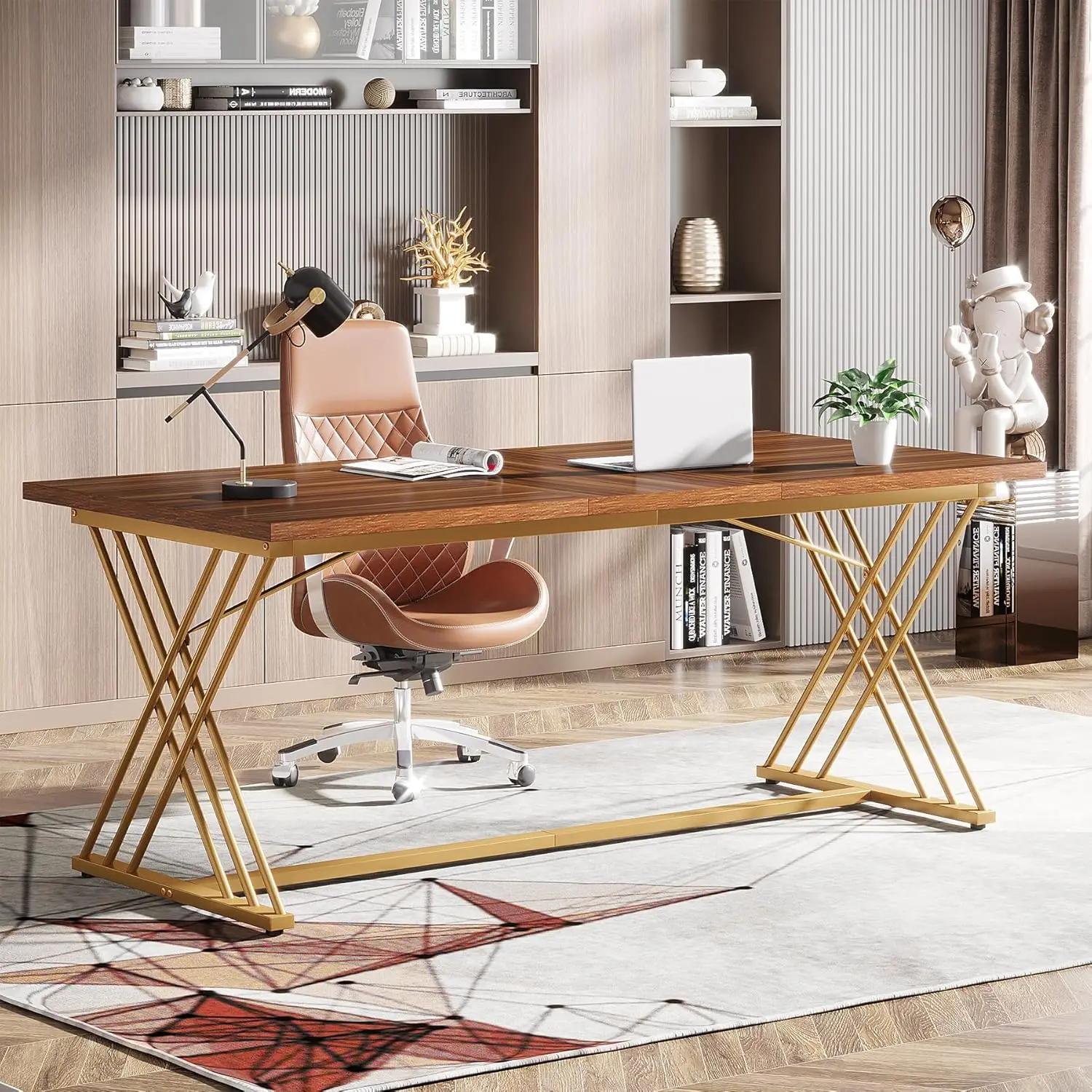 

63"" X 31.5"" Large Computer Desk, Modern Wood Home Office Desk, Computer Table Executive Desk, Study Writing Table Workstation