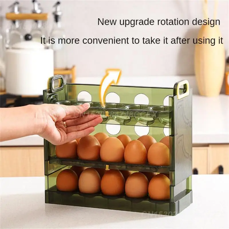 Kitchen Specific Egg Tray Refrigerator Side Door Storage Two Layer Transparent Green Egg Box Egg Storage Box Kitchen Tools