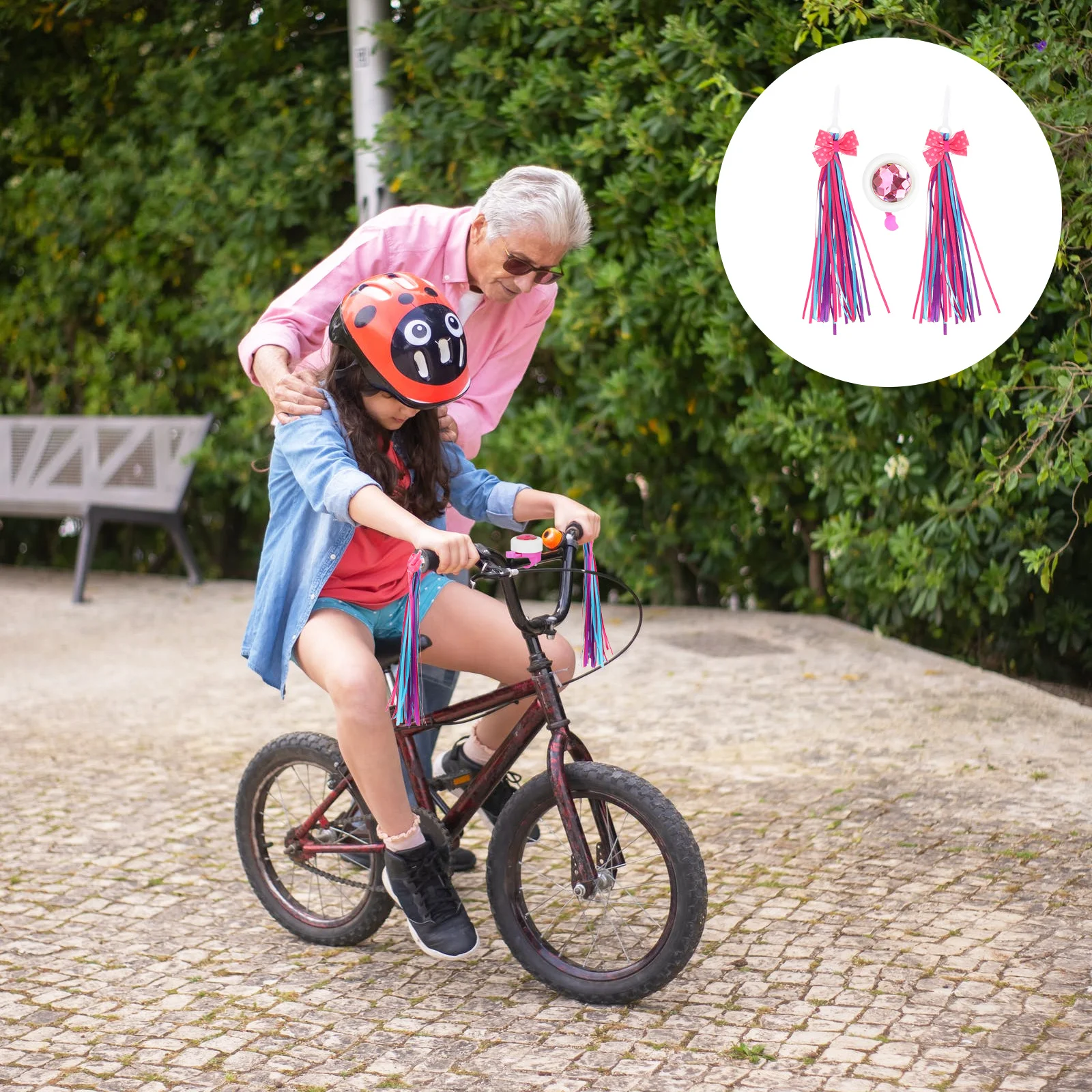 

LED Fringe Scooter Ribbon Streamer and Bell Kit Bike Accessories for