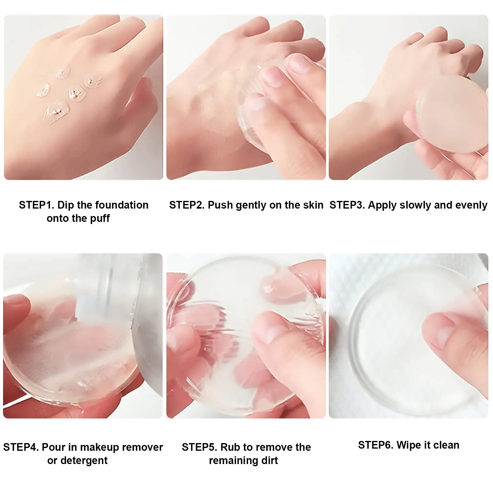 لينة سيليكون جل مسحوق نفخة وسادة هوائية شفافة مسحوق نفخة لكريم الأساس السائل خلاط مستحضرات التجميل أدوات التجميل