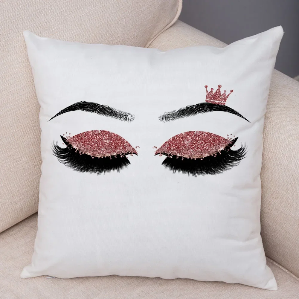 Home Decor Sexy Women Eyelash Pillow Cover Sofa Car Cartoon Eyes Print Cushion Cover Pillow Cover funda de almohada