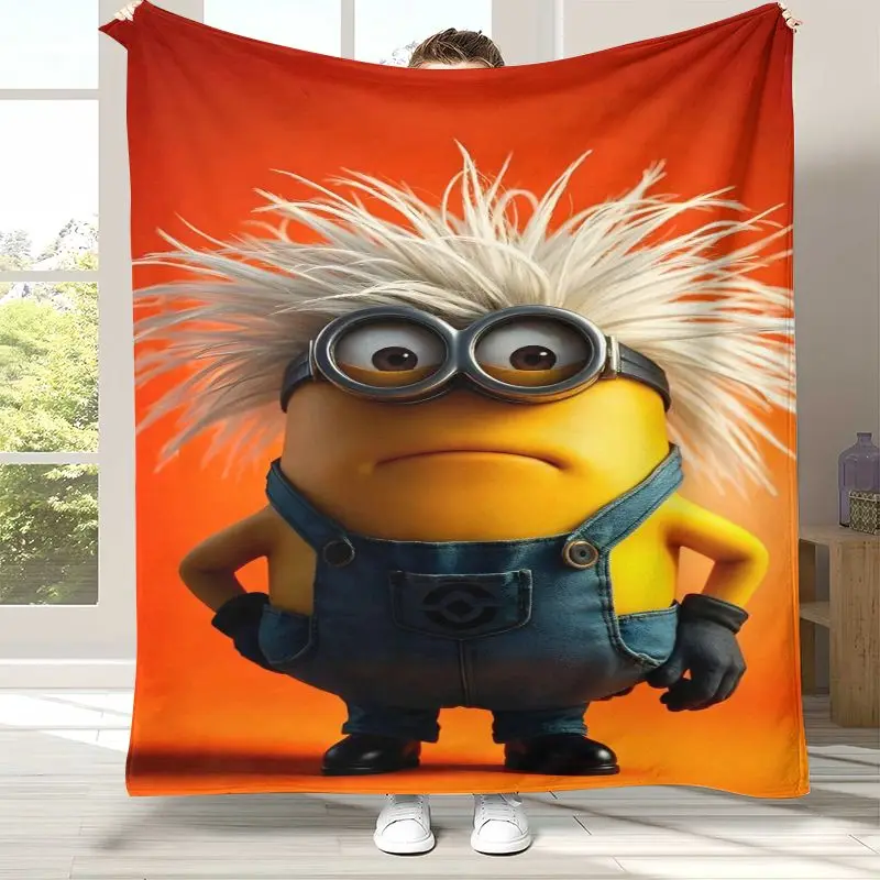 Funny Kawaii M-Minions Cartoon Soft Flannel Throw Blanket,Cozy Warm Blanket for Bed,Sofa,Living Room,Picnic,Home Decor,Gift Kid