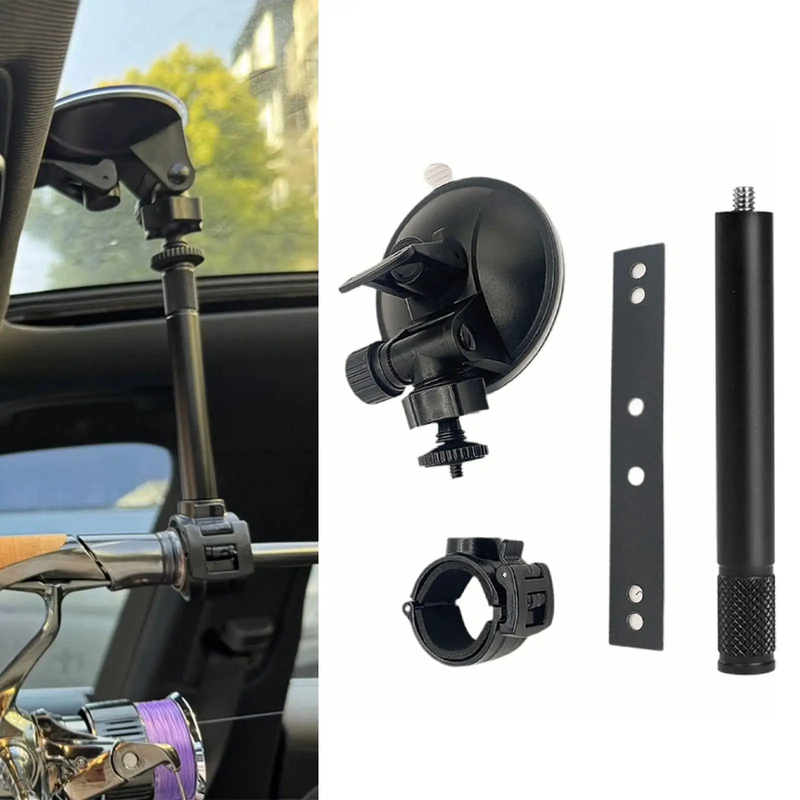 

Автомобильный держатель для удочки, простой в установке, держатель для хранения, прочный с присоской, рыболовный аксессуар для удочки