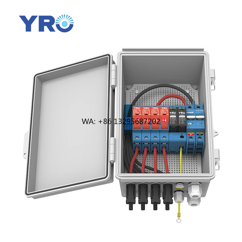 

YRO IP65 Combiner Box Plastic Solar System Photovoltaic Distribution Board 550v Made in China PV Kombinationskasten
