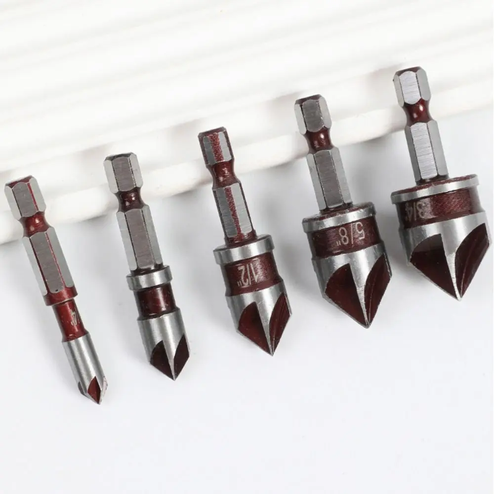Widely Used Hole Opener Chamfer Drill Bit Woodworking Hex Shank Chamfering Tool Deburring Stable Drill Bit Set Woodworker