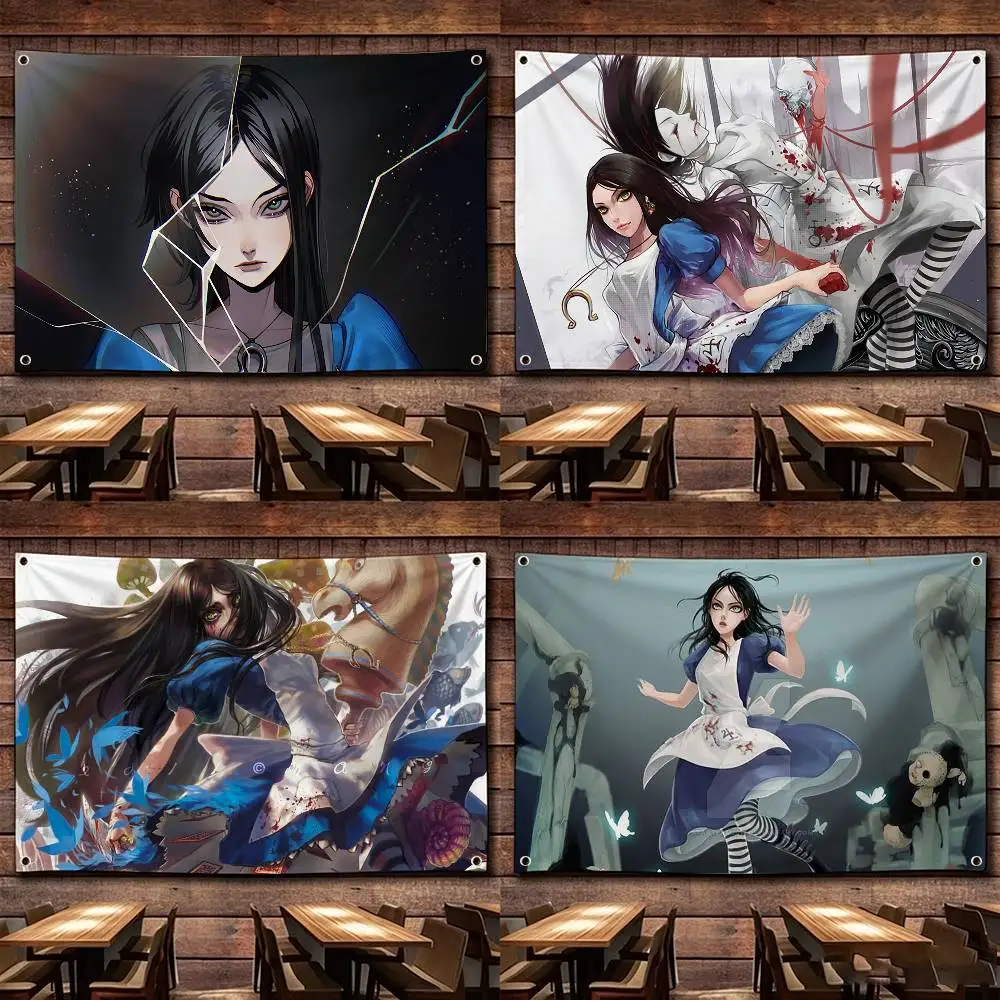 GAME Alice Madness Returns   Flags Suitable For Party Club Outdoor Interior Wall Decoration Banner Fans Gift