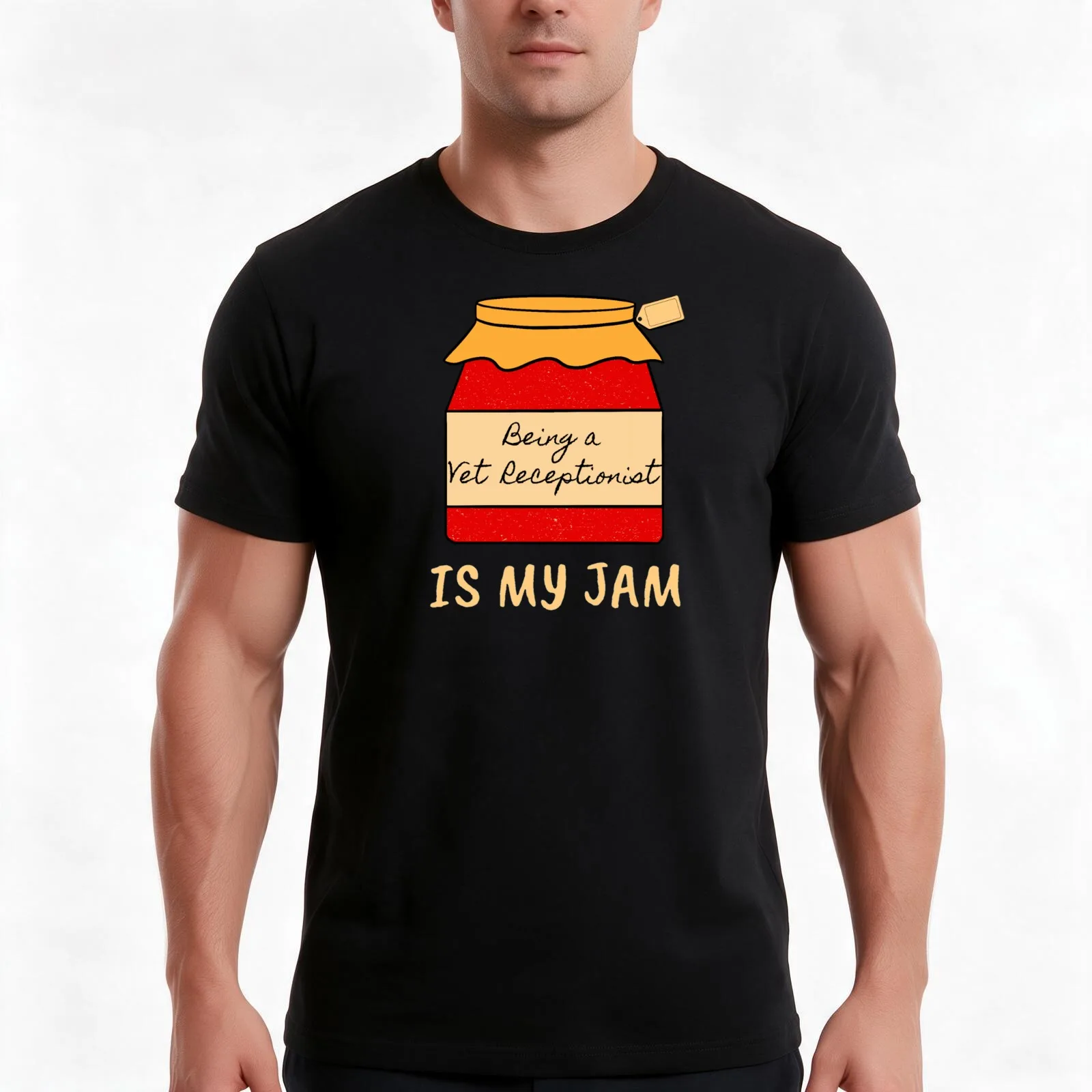 Being a Vet Receptionist is my Jam - funny Veterinary receptionist T-Shirt, Summer Casual Cotton Tee, Oversized Streetwear Tops
