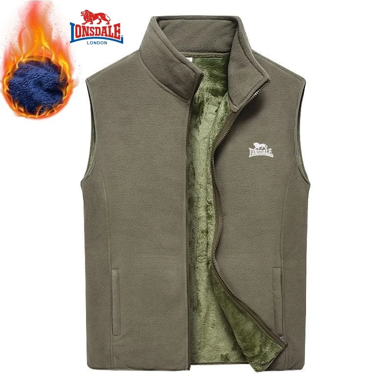 

Autumn and winter men's high-quality wool short sleeved vest new fashion casual warm fleece thick jacket