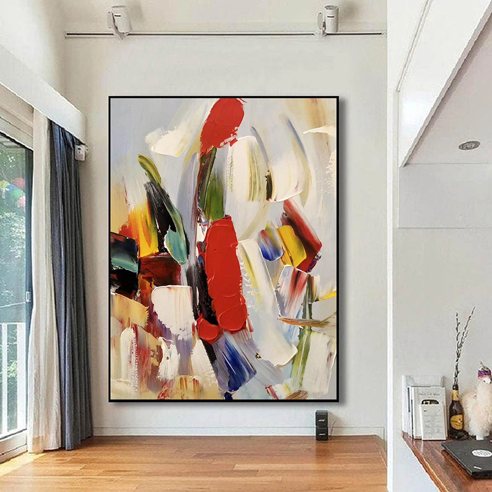 

wall art abstract painting, colorful acrylic canvas art modern abstract Wall arts oversized wall art canvas, room decor gift